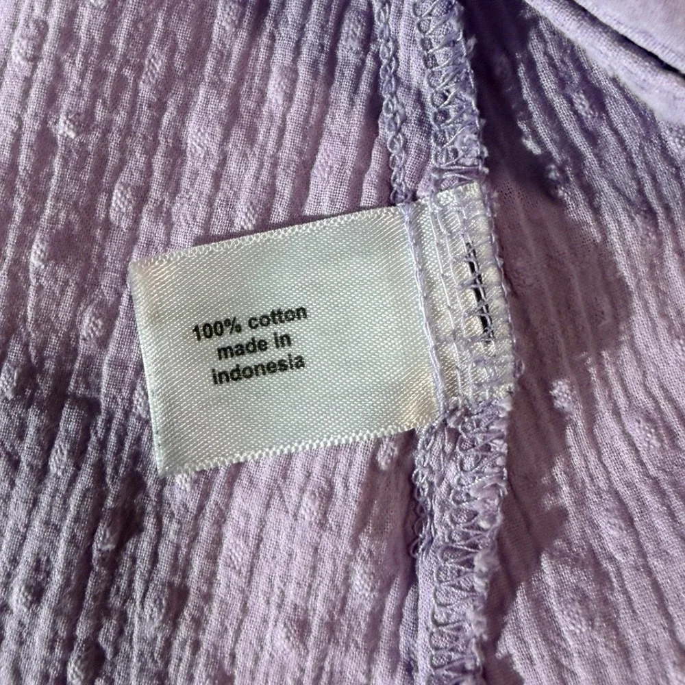 Lane Bryant Lavender Purple Swiss Dot Button‎ Front Blouse Top Size 14 Womens